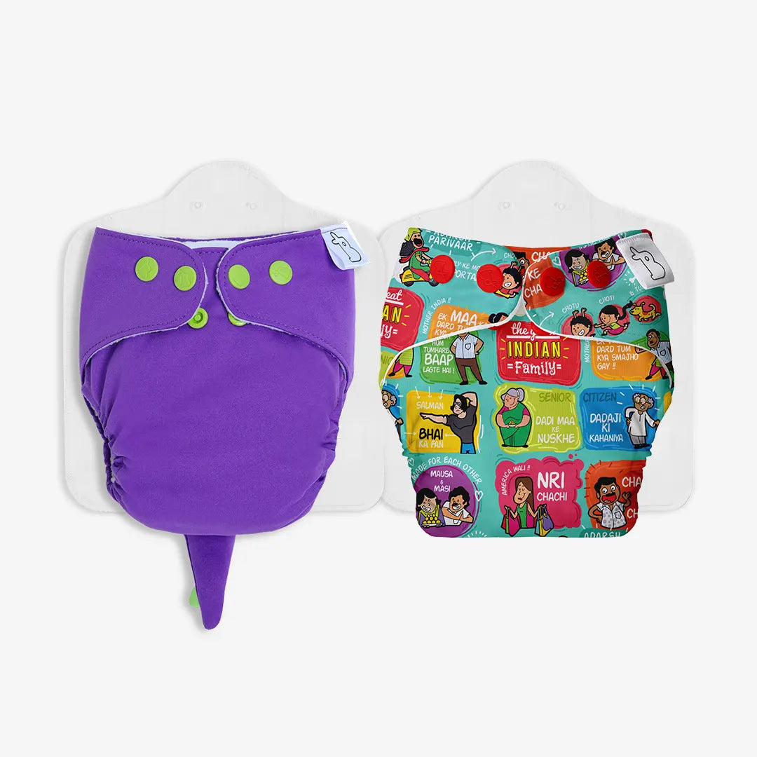 Freesize UNO Cloth Diapers 2.0 (Purple Fury)