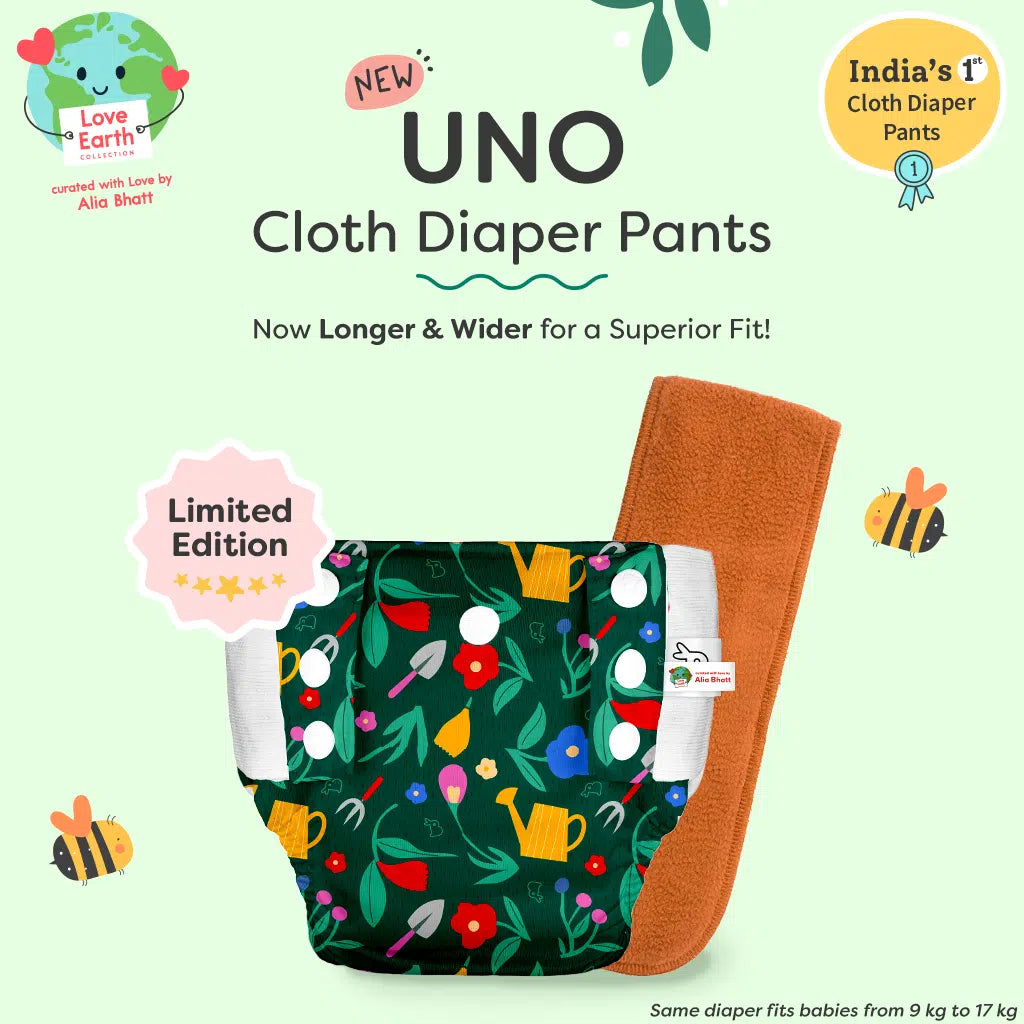 UNO Cloth Diaper Pants 2 Pack (Muddy Meadows & Buzzy Beas)