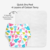 BASIC Cloth Diaper Pack of 2 (Hearts & Tie n Dye)
