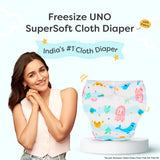 Bubble Buddies Freesize UNO SuperSoft Cloth Diaper with Velcro