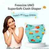 Little Wheels Freesize UNO SuperSoft Cloth Diaper with Velcro