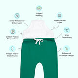Adjustable Diaper Pants with Drawstrings - Green