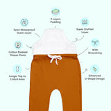 Adjustable Diaper Pants with Drawstrings - Brown