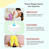 Adjustable Diaper Pants with Drawstrings - Blue