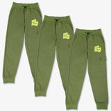 SuperBottoms Premium Joggers for Kids - Pack of 3 (Olive Green)