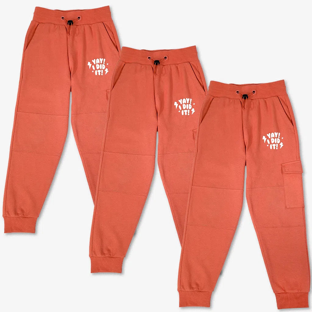 SuperBottoms Premium Joggers for Kids - Pack of 3 (Orange)