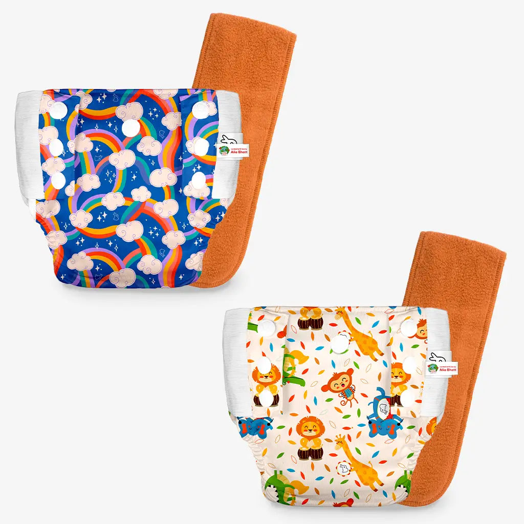UNO Cloth Diaper Pants Pack of 2 (Jungle Beats & Sweet Twinkles)