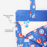 Multipurpose Canvas Tote (Blue Floral)
