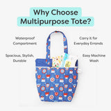 Multipurpose Canvas Tote (Blue Floral)