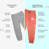 SuperBottoms Premium Joggers for Kids- Orange