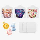 3 Freesize UNO Cloth Diaper + 3 Booster Pads