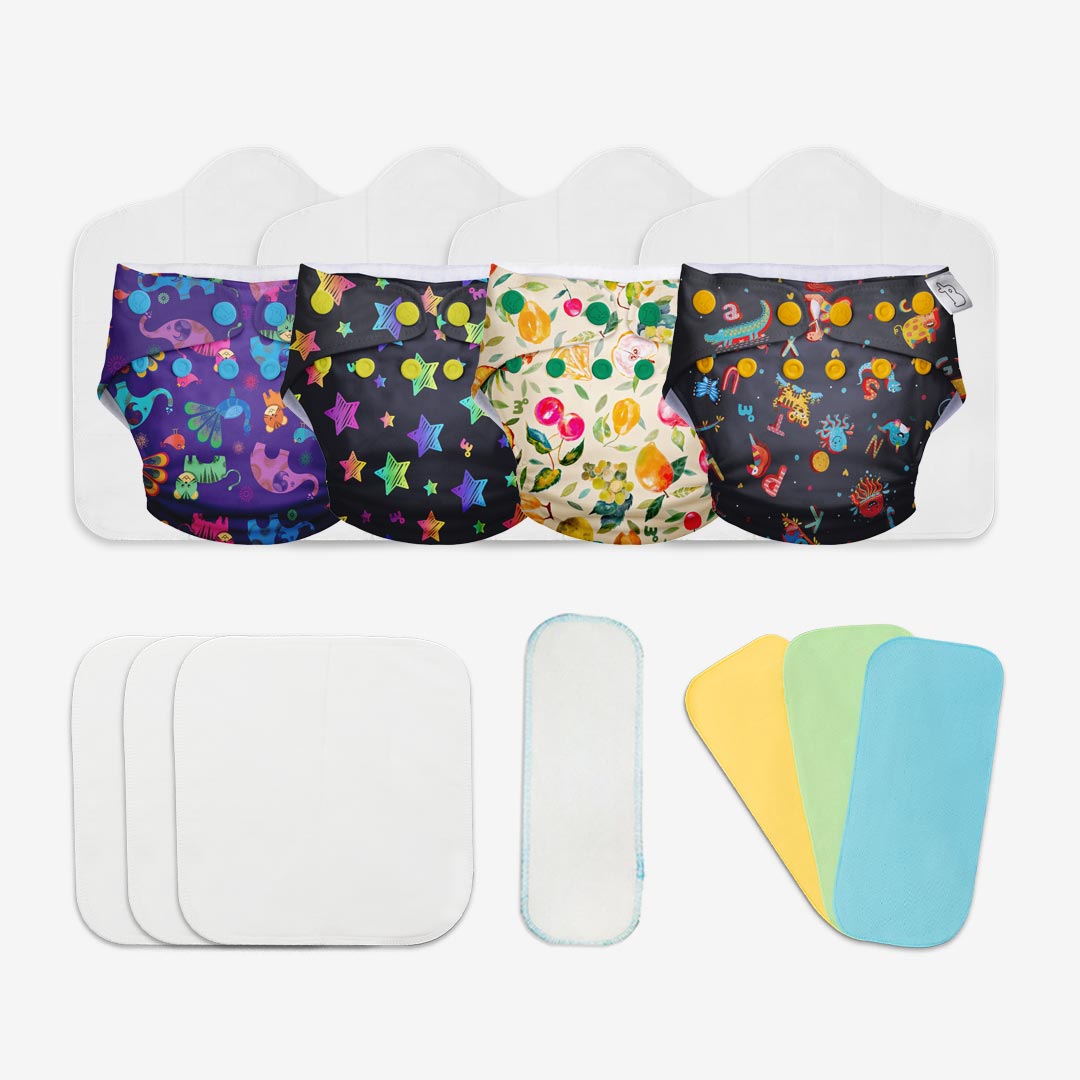 Stash Builder Pack (4 Freesize UNO Cloth Diaper)