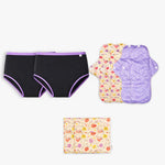 Period Underwear 2 Pack (Black) + 2 Cloth Pads
