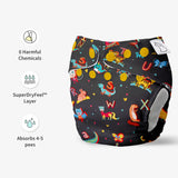 6 Freesize UNO Cloth Diapers + 6 Booster Pads