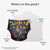 6 Freesize UNO Cloth Diapers + 6 Booster Pads
