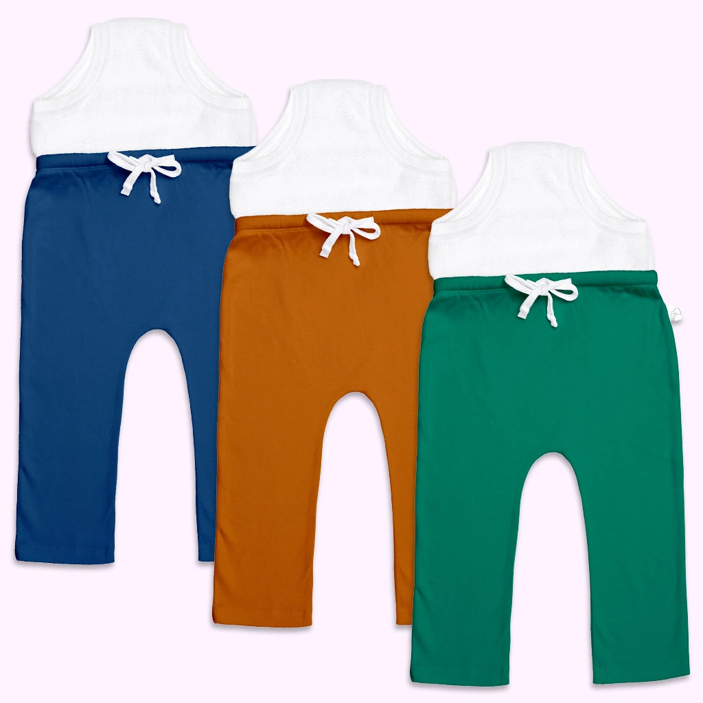 Pack of 3 Adjustable Diaper Pants with Drawstrings - Assorted