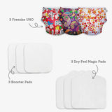 Freesize UNO Cloth Diaper Pack with Pads