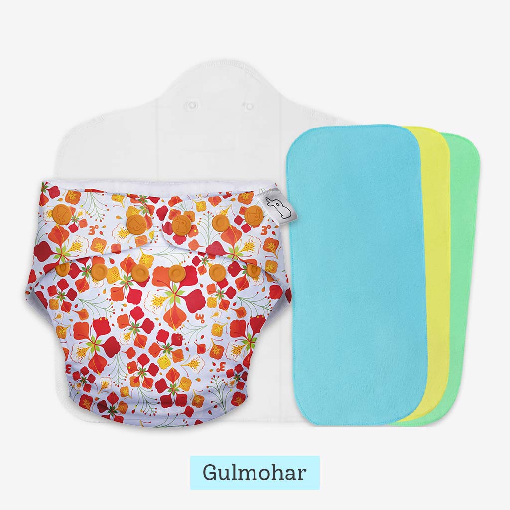 Freesize UNO Cloth Diaper Pack with Pads