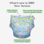 Reusable Freesize UNO Cloth Diaper for Baby