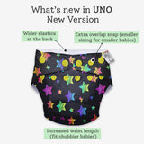 Reusable Freesize UNO Cloth Diaper for Baby