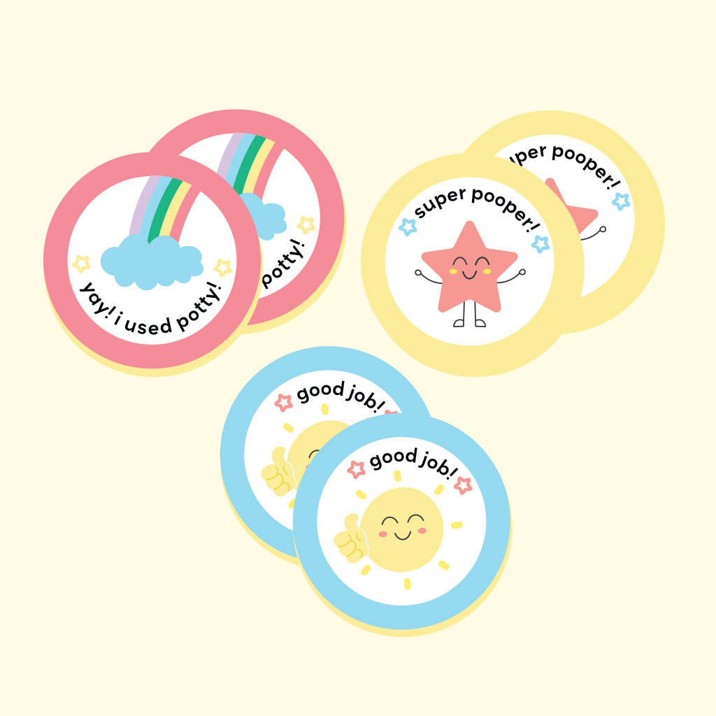 6 Pack Potty Training Colour Changing Stickers
