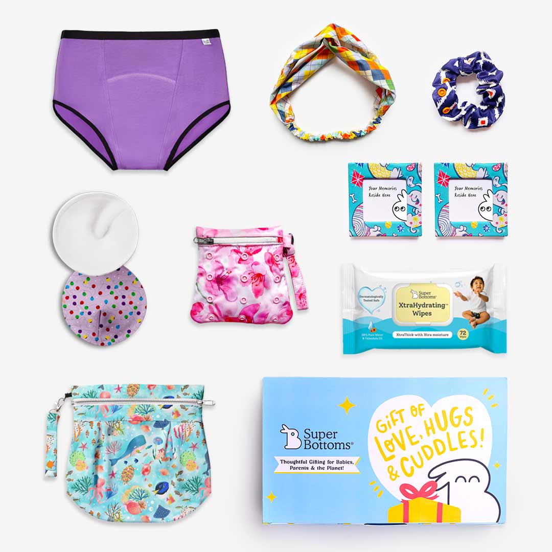 Superbottoms Maxabsorb 2 Period Underwear + 2 Flow Lock Cloth Pads + Free  Wet Pouch-XXS Color Pin