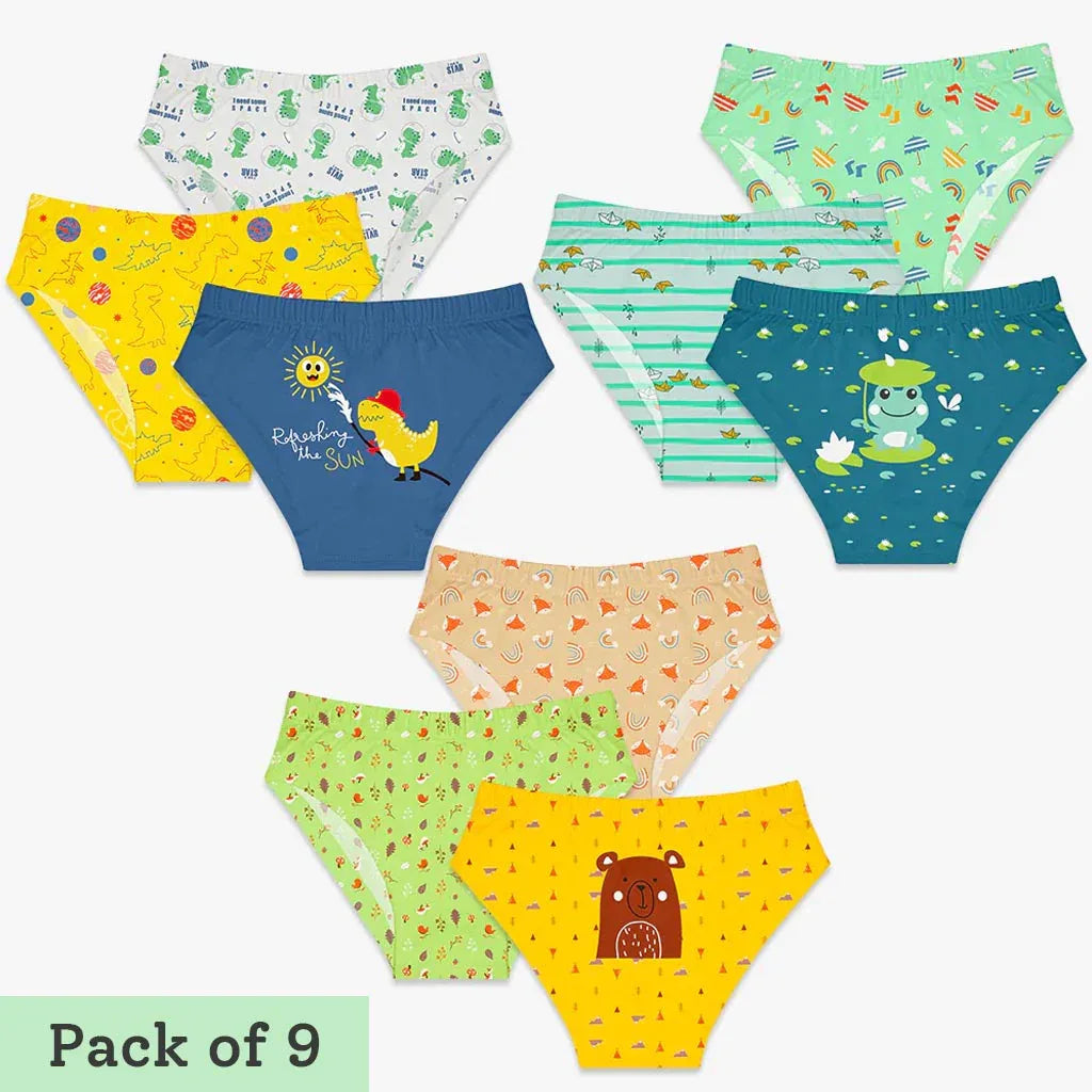 Young Girl Briefs 9 Pack