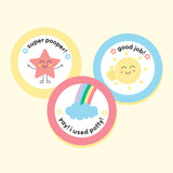 Reusable Potty Training Colour Changing Sticker Pack of 6