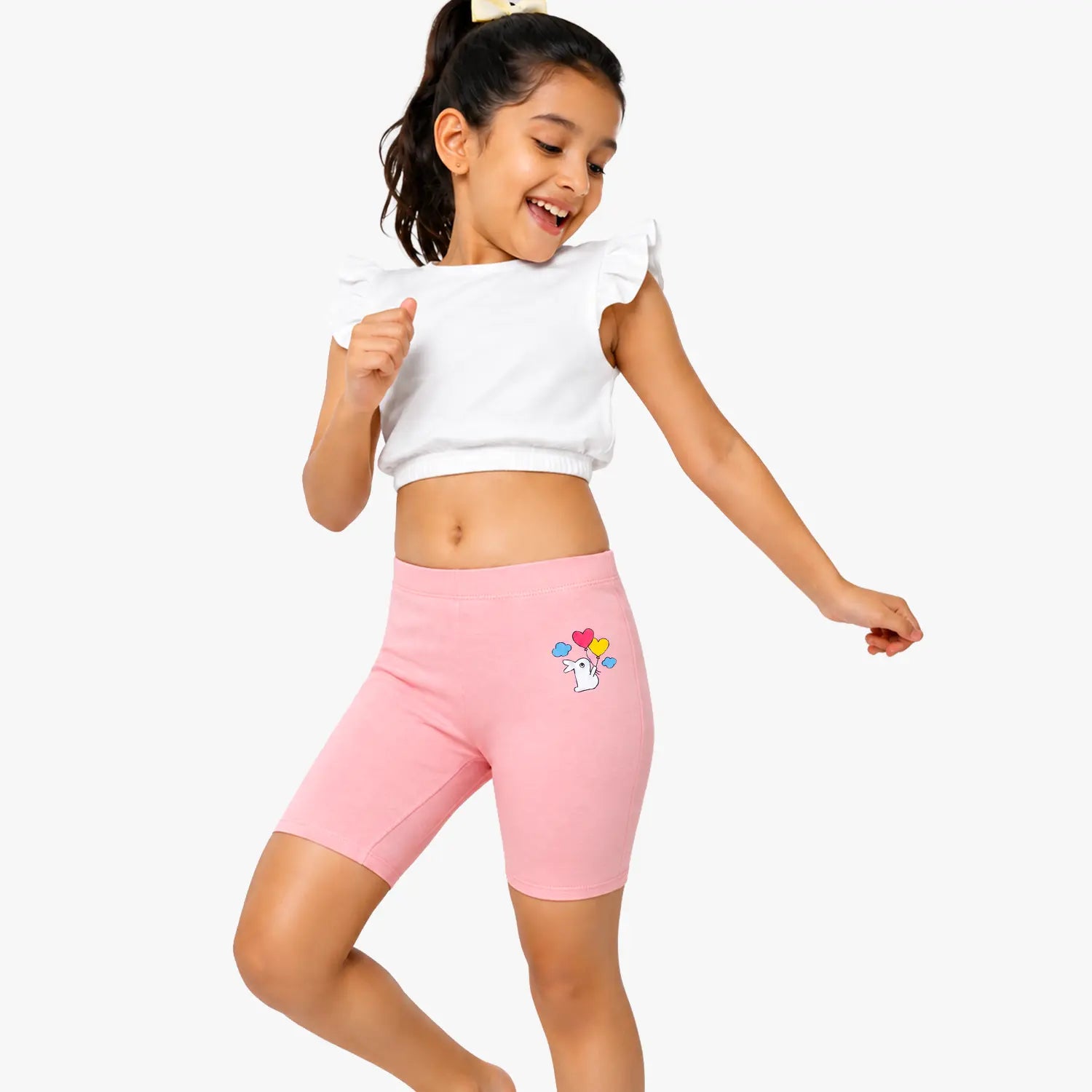 Cycling Shorts for Girls - Pack of 3 (Black Pink Mint Green)