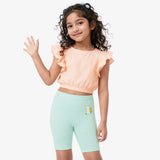 Cycling Shorts for Girls - Pack of 2 (Black Mint Green)
