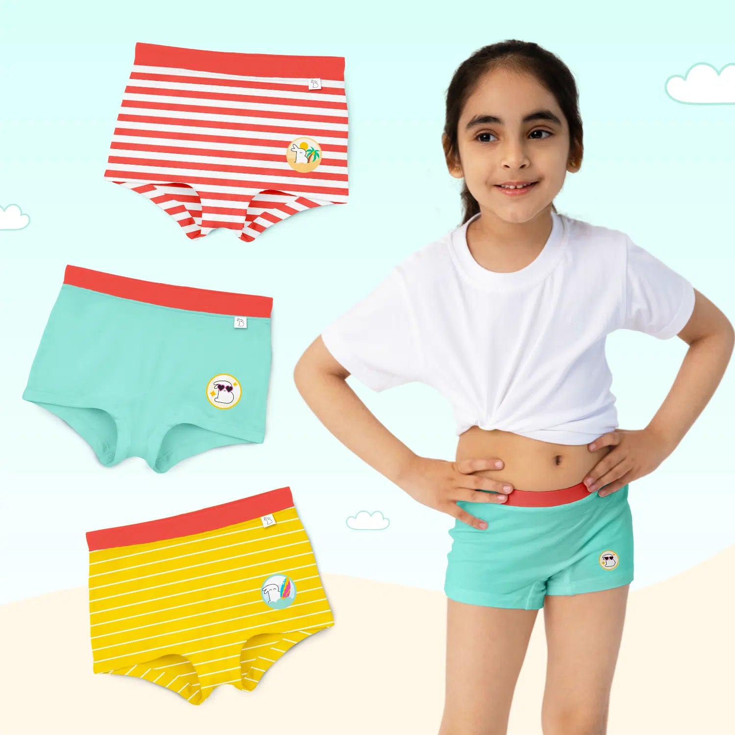 Pack of 3 Girls Boyshorts - Silky Snuggles Collection
