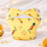 UNO Luxe Cloth Diaper & Soaker Set (Dry Feel Pad + Booster) - Fire Crackers