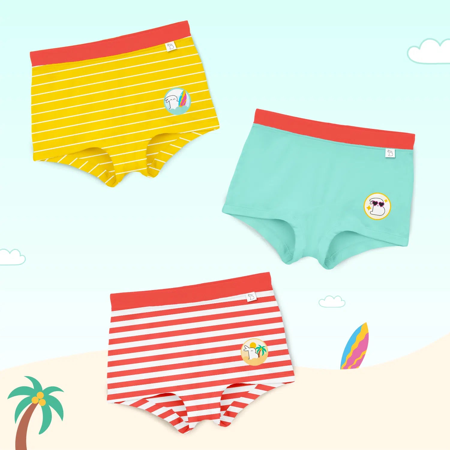 Pack of 3 Girls Boyshorts - Silky Snuggles Collection