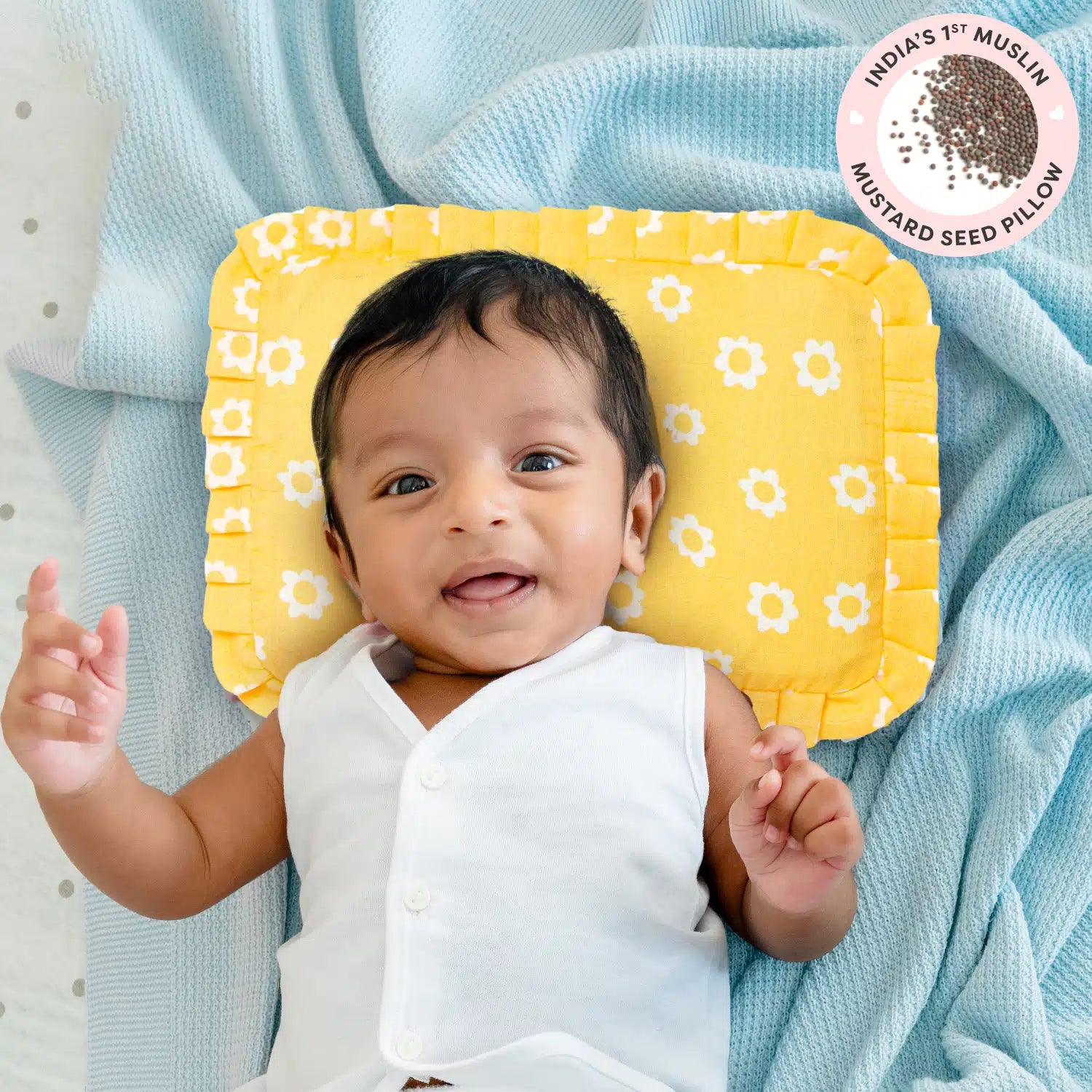 Mustard Seed Pillow with Muslin Cover - Lazy Daisy