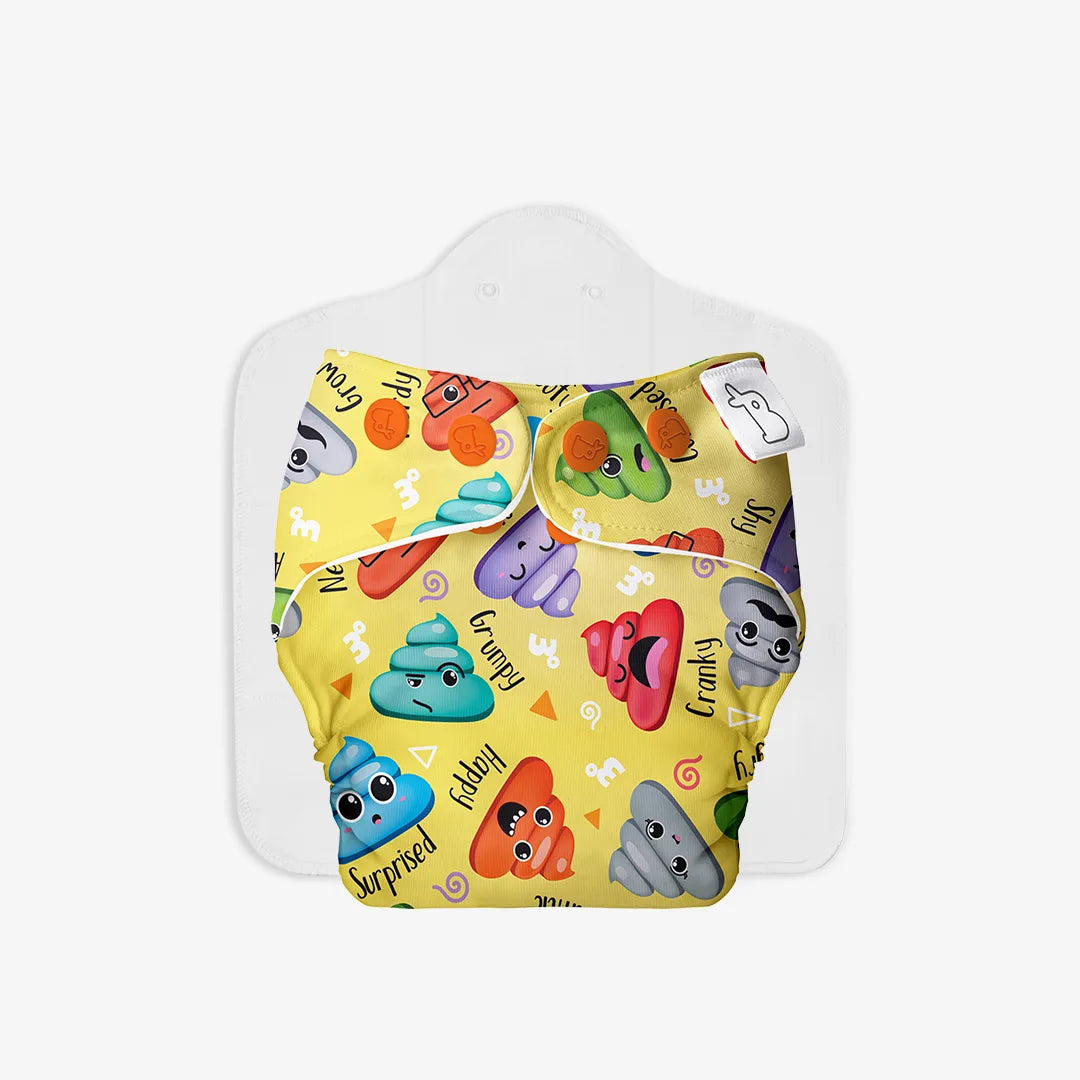 Freesize UNO Cloth Diapers 2.0 (Poopy Face)