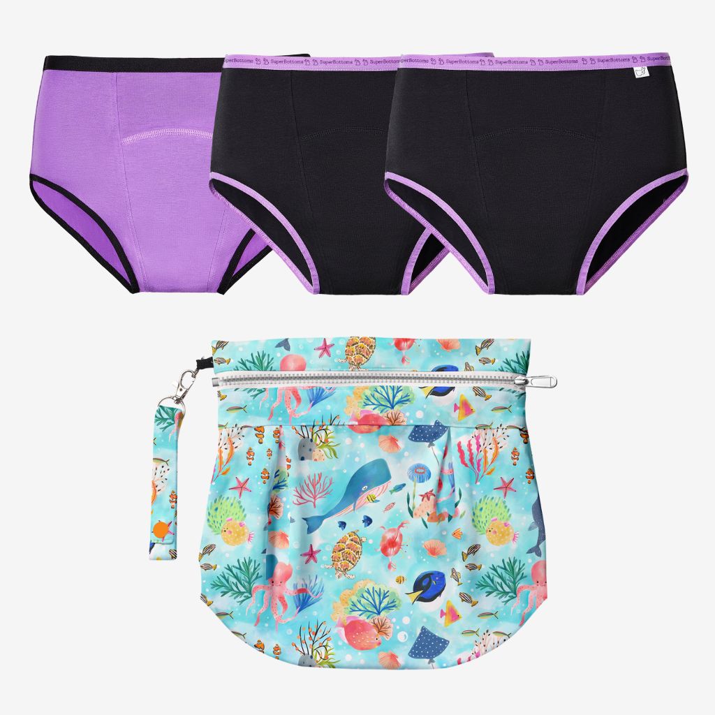 DORKASM Period Underwear for Women Heavy Breathable Menstrual Underwear for Women  Heavy Menstrual Panties Light Purple M 