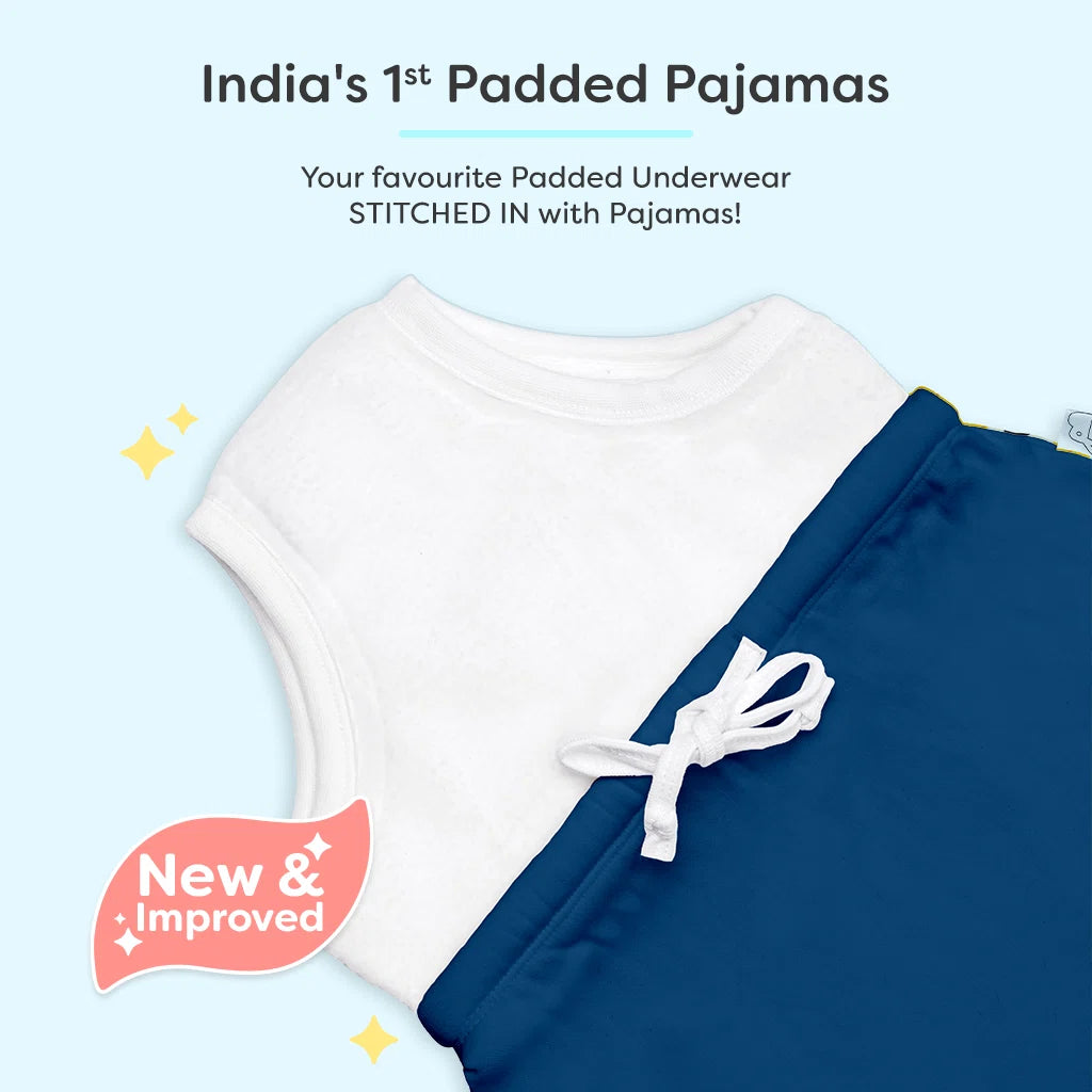 Padded Pajamas with Drawstrings - Blue