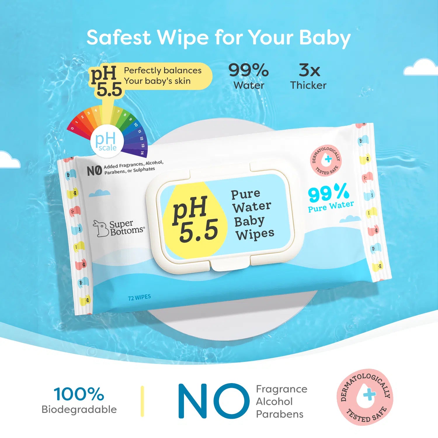 99% Pure Water Baby Wipes - 72 pcs
