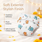 UNO Luxe Cloth Diaper & Soaker Set (Dry Feel Pad + Booster) - Jungle Safari