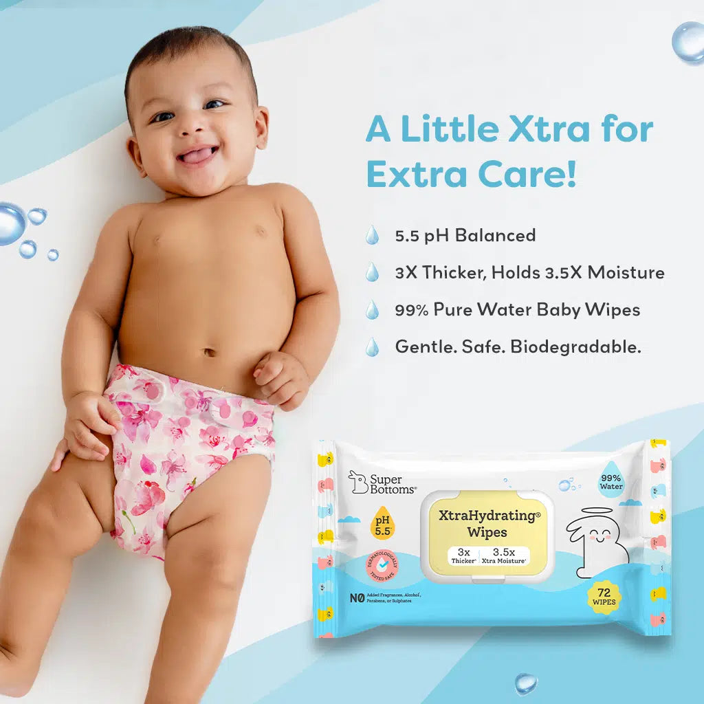 SuperBottoms XtraHydrating® 99% Pure Water Wipes