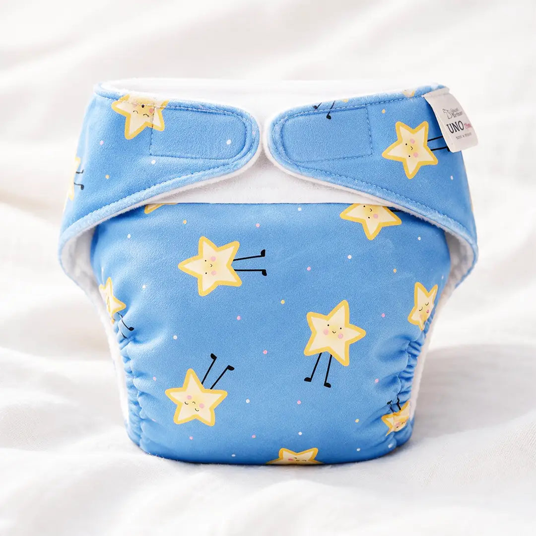 UNO Luxe Cloth Diaper & Soaker Set (Dry Feel Pad + Booster) - Twinkle Tumble