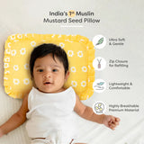 Mustard Seed Pillow with 2 Muslin Pillow Covers - Lazy Daisy & Dreamy Shells