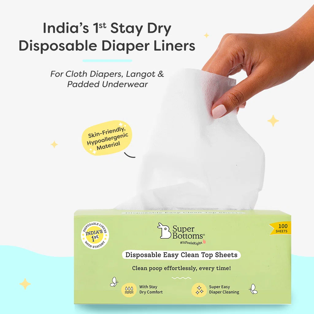 Disposable Easy Clean Top Sheets – Pack of 100 Diaper Liners