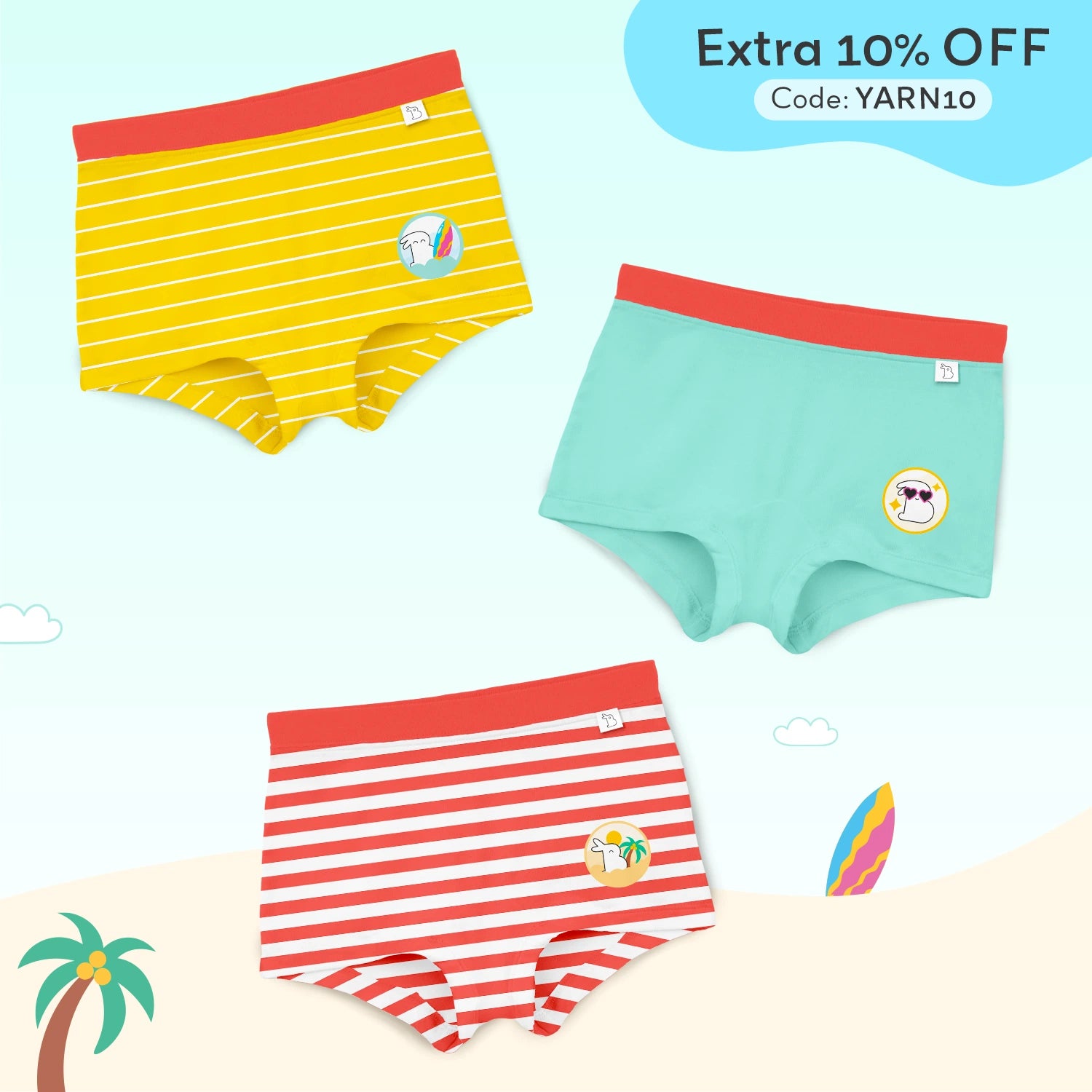 Pack of 3 Girls Boyshorts - Silky Snuggles Collection