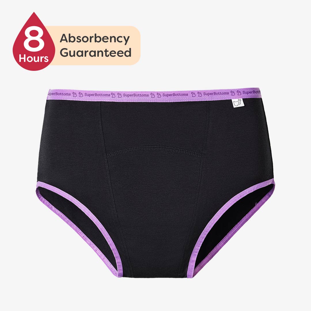 Incontinence Period Underwear 2 Pack (Black) by SuperBottoms