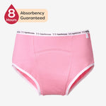 Period Underwear with Printed Elastic (Pink)