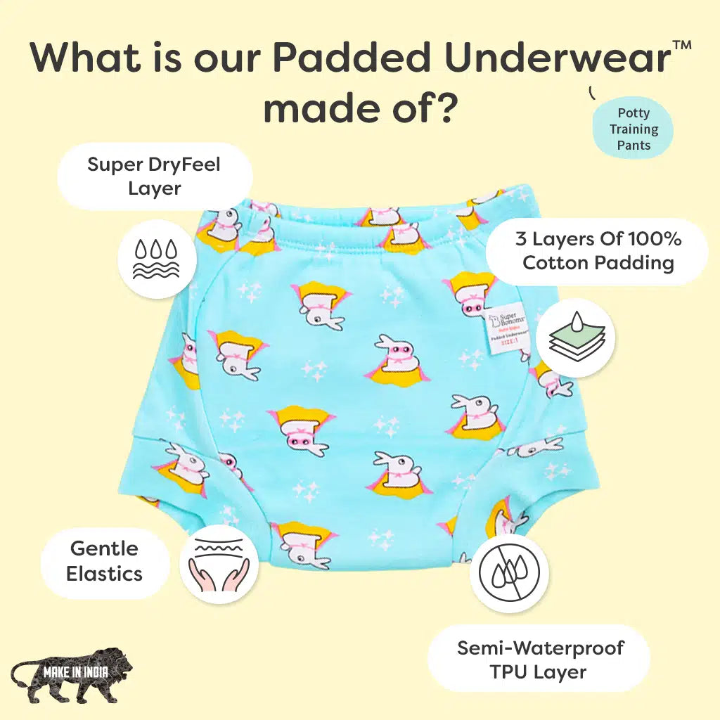 Buy SuperBottoms Padded Underwear - Waterproof Pull up Underwear-Striking  White (6-12M) Online at Best Prices in India - JioMart.