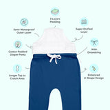 Adjustable Diaper Pants with Drawstrings - Blue