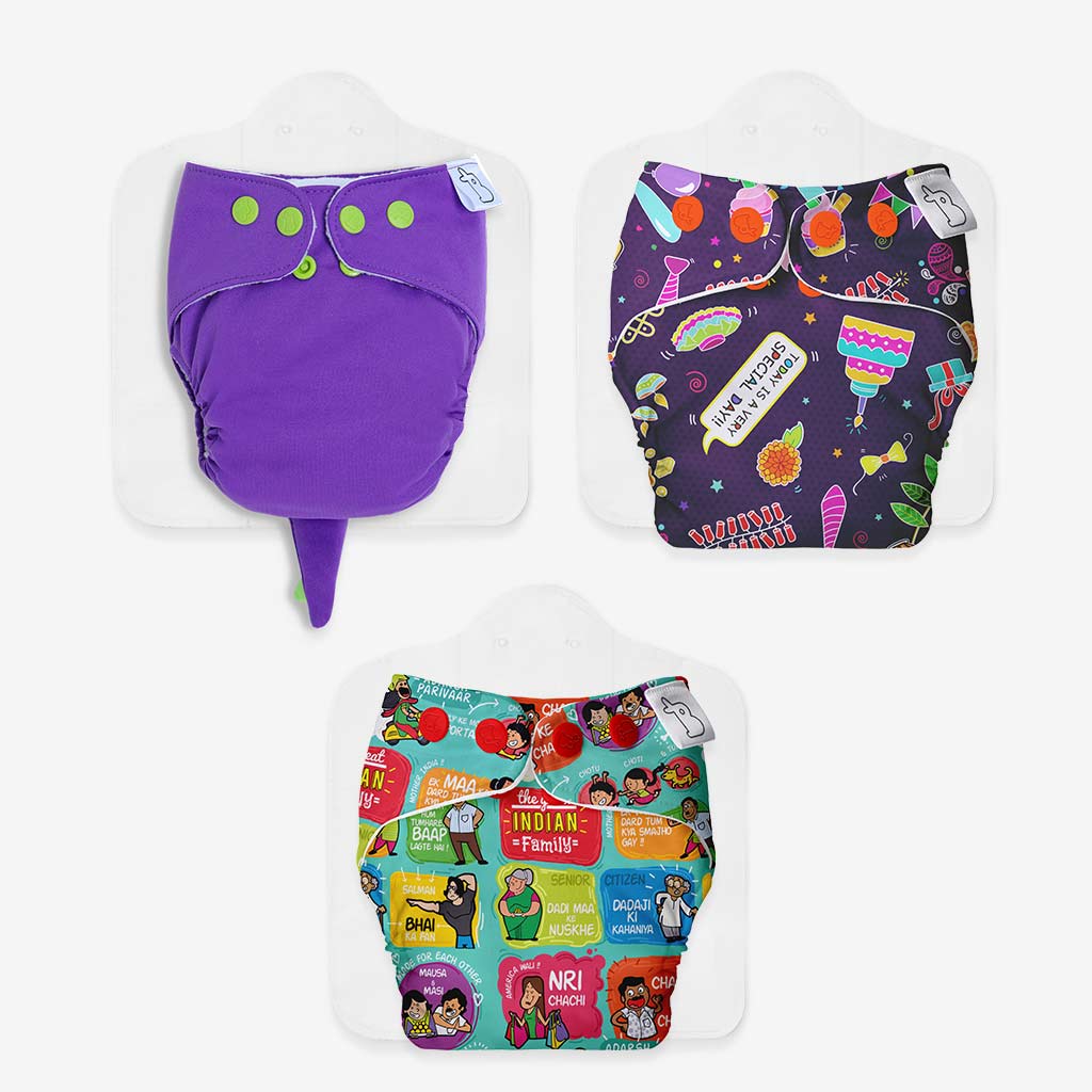 Freesize UNO Cloth Diaper 2.0 Pack of 3