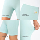Cycling Shorts for Girls - Pack of 2 (Black Mint Green)